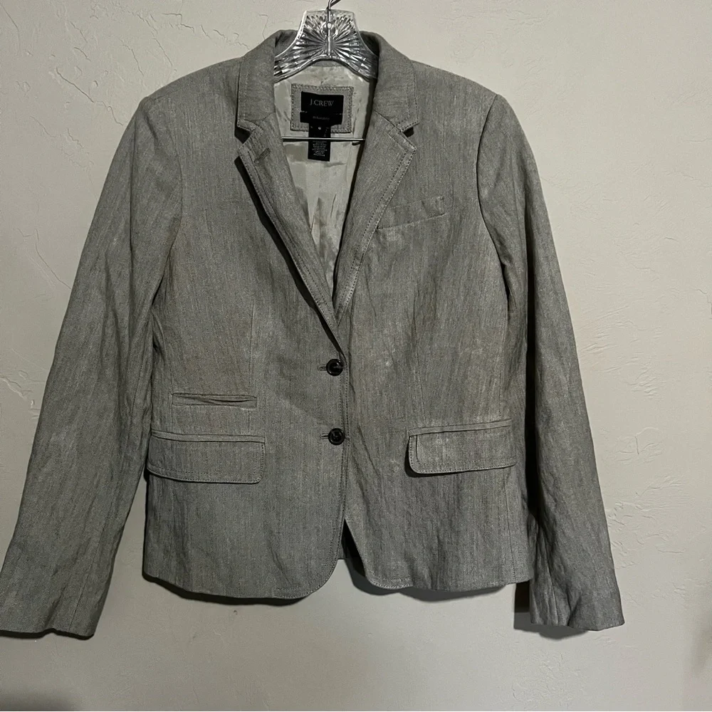J. Crew‎ Gray Schoolboy Herringbone Blazer - Picture 2 of 11